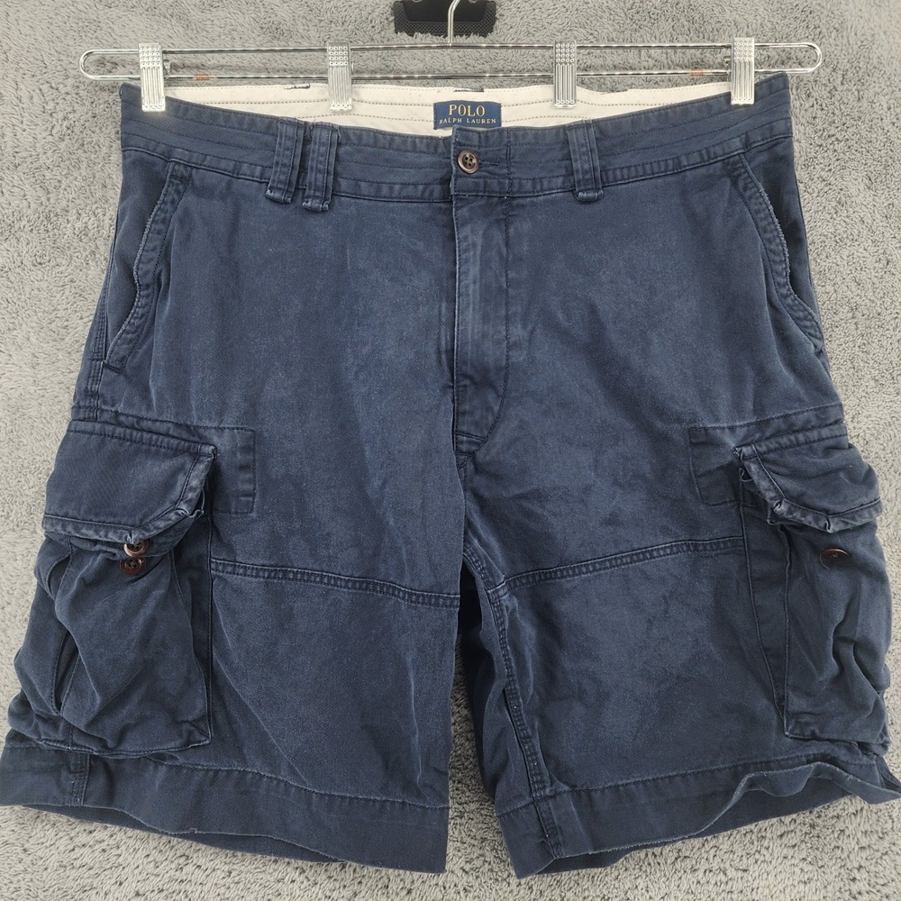 Polo Ralph Lauren Cargo Shorts Mens 38 Navy Gellar Chino Classic Utility Pockets